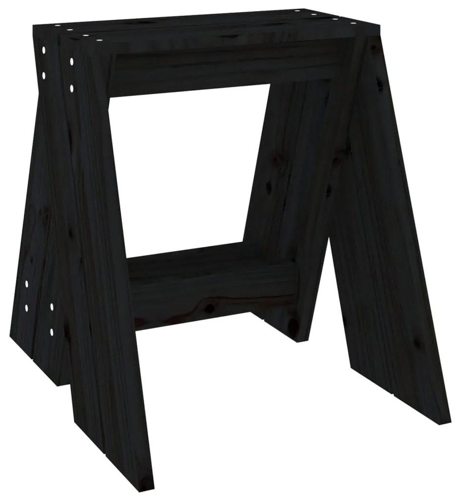 Bancos 2 pcs 40x40x45 cm pinho maciço preto