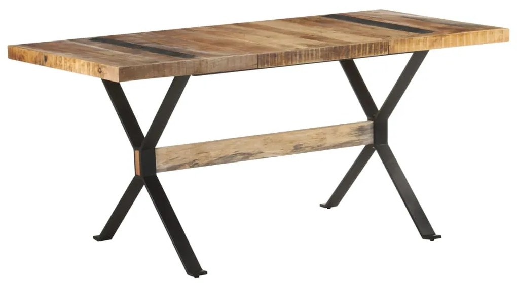 Mesa de jantar 160x80x76 cm madeira de mangueira áspera