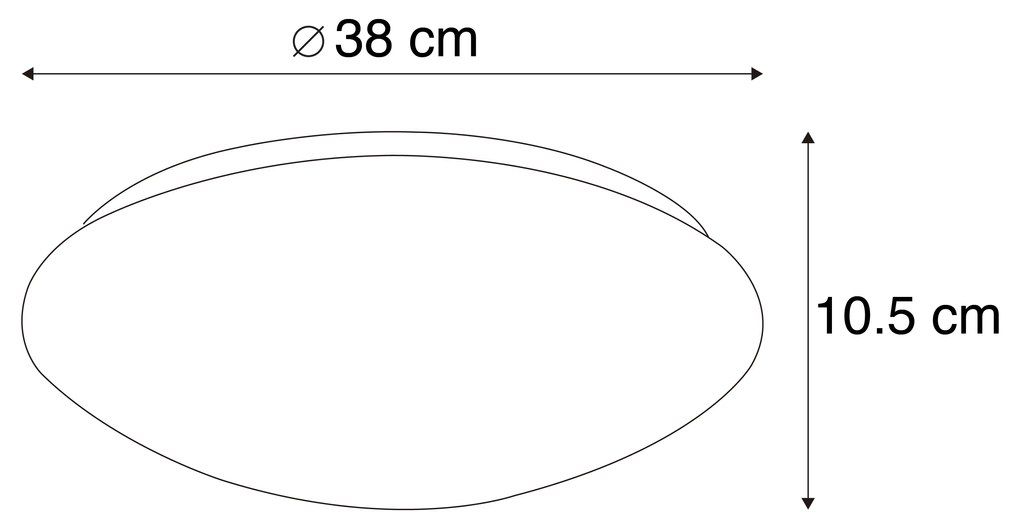 Candeeiro de teto moderno inteligente branco 38 cm com LED e RGB - Iene