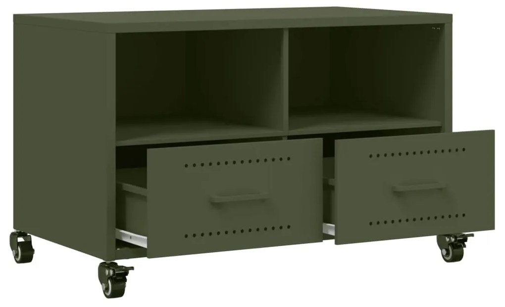 Móvel de TV 68x39x43,5 cm aço verde azeitona