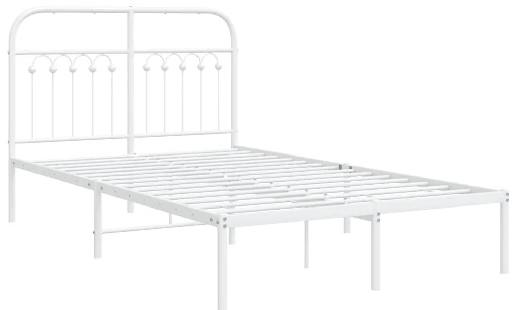 Estrutura de cama com cabeceira 120x200 cm metal branco