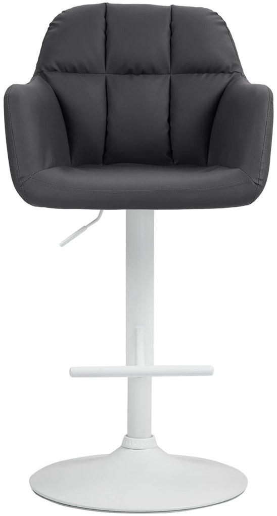 Banco de bar Natoma em couro sintético com estrutura branca 97-118 x 57 x 59 cm Preto