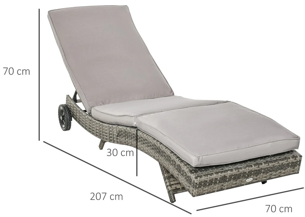 Espreguiçadeira de Vime Reclinável Espreguiçadeira de Jardim com Forma