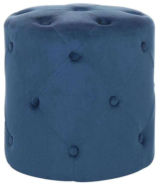 Pufe em veludo azul escuro ⌀ 40 cm COROLLA Beliani