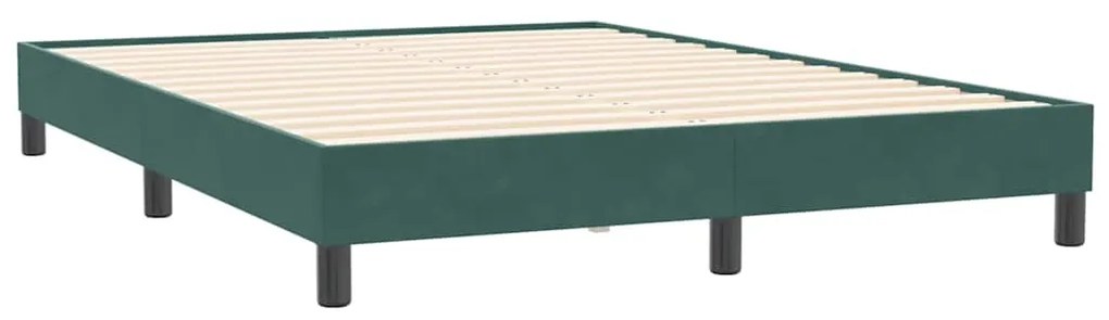 Box Cama primavera com Colchão Verde Escuro 140x210 cm Veludo