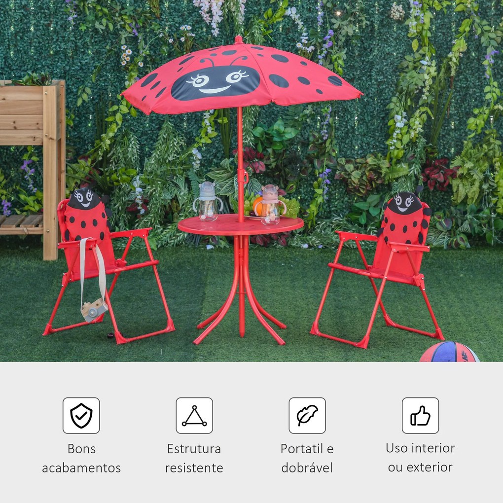 Conjunto de Mesa e Cadeira de Jardim Conjunto de Picnic Dobrável para
