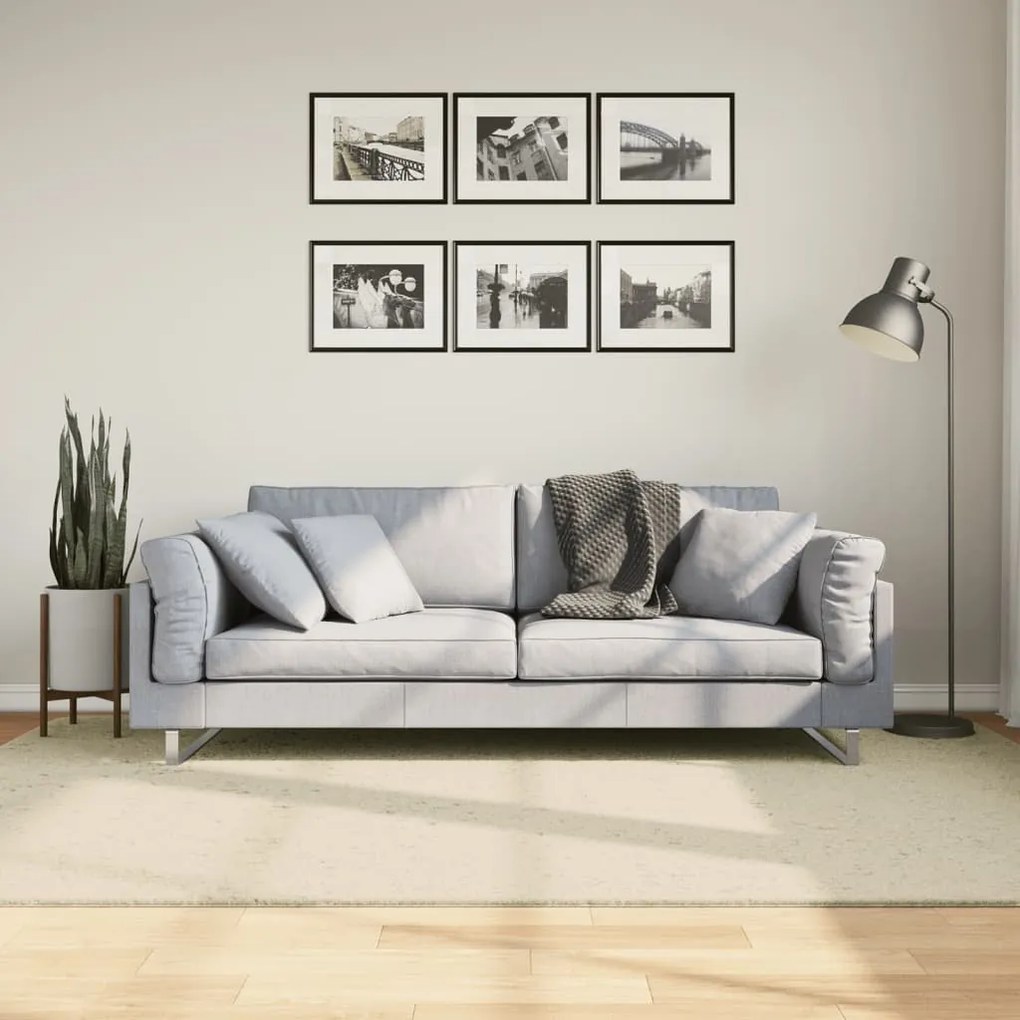 vidaXL Tapete pelo curto macio e lavável HUARTE 160x230 cm cor creme