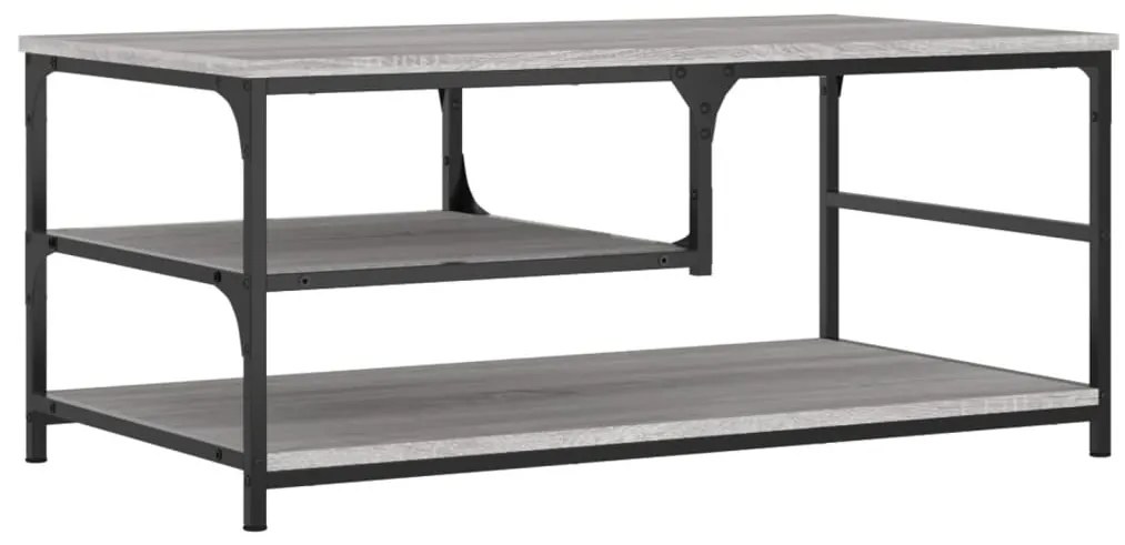 Mesa de centro 90x49x40 cm derivados de madeira cinzento sonoma