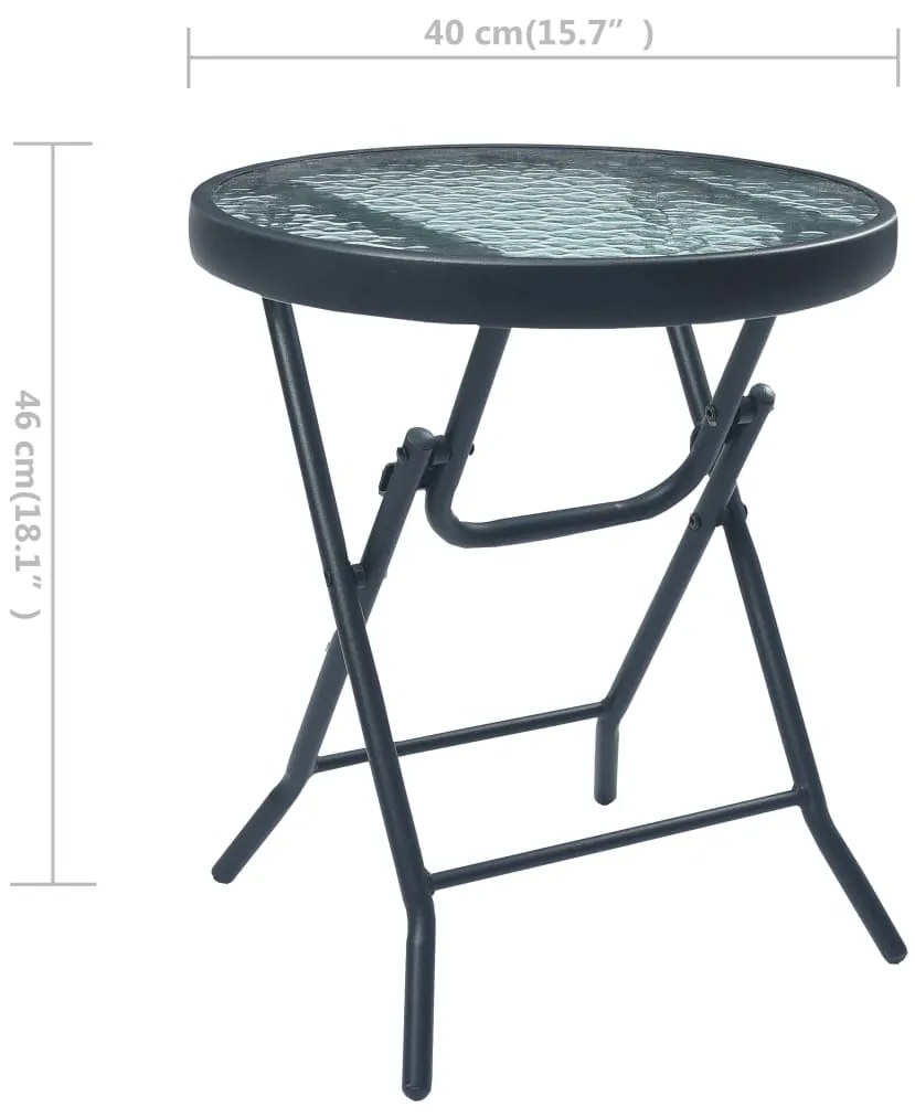 3 pcs conjunto de bistrô aço cinzento-acastanhado
