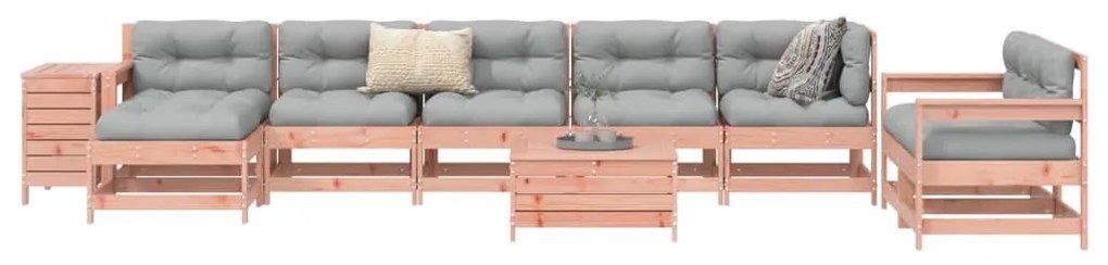 10 pcs conjunto sofás jardim madeira abeto-de-douglas