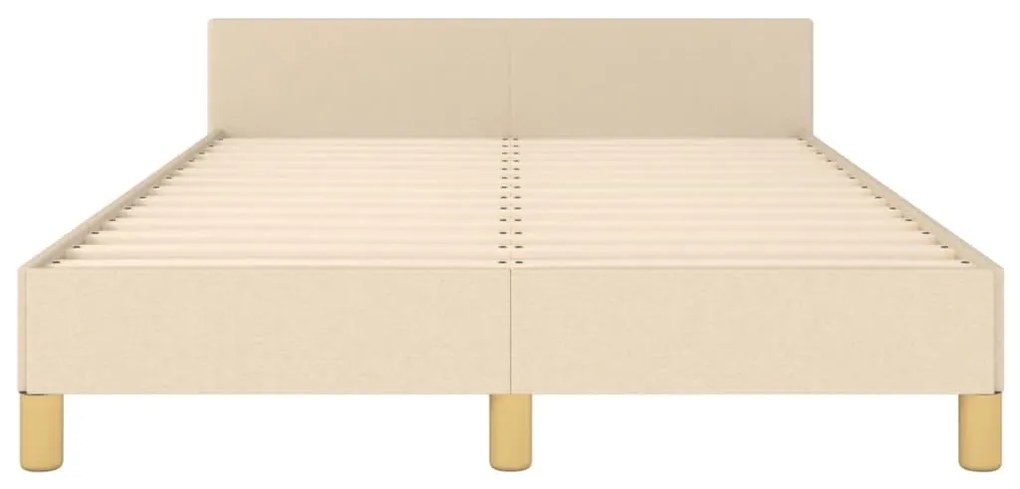 Estrutura de cama sem colchão 120x190 cm tecido creme
