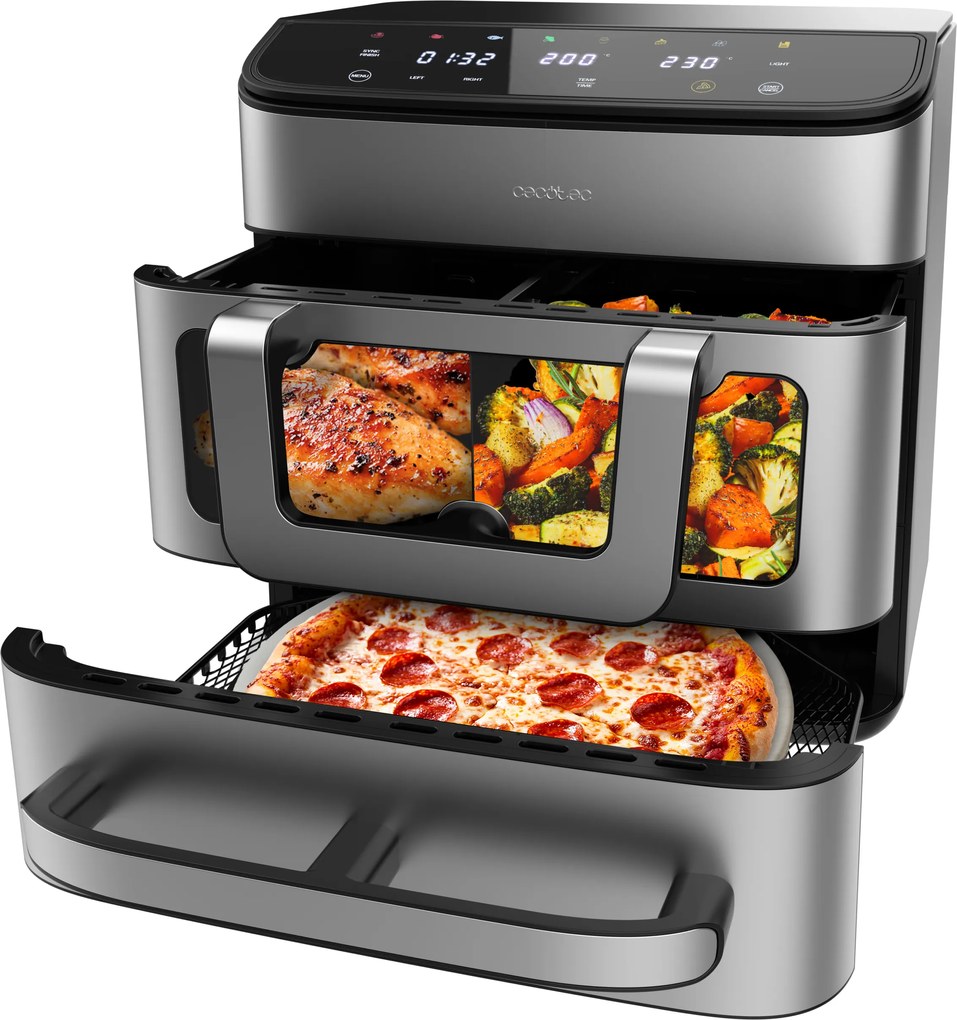 Fritadeira de ar Cecofry FoodCourt 18000 4Pizza e Forno de 18L com pedra para pizza