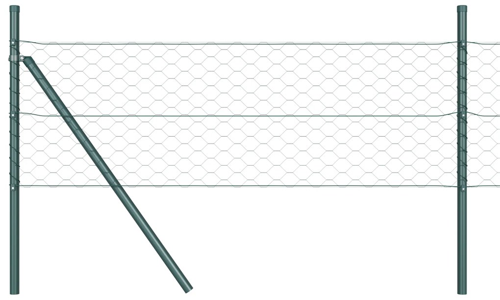 Cerca Hexagonal vidaXL Verde 0.8x10 m Aço