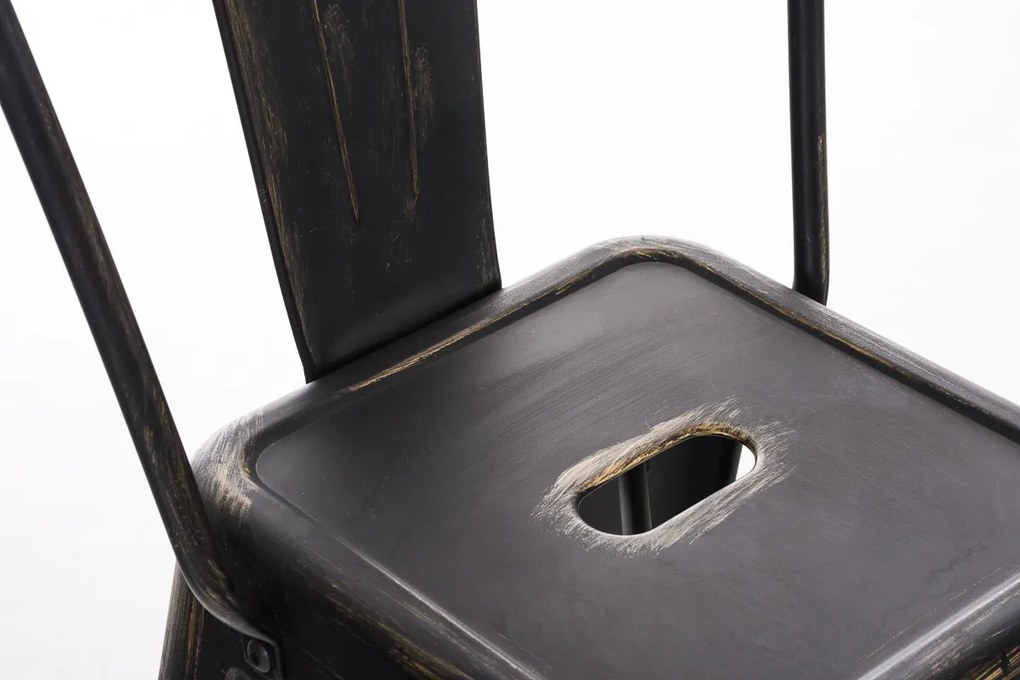 Banco de bar Aiden em metal 44 x 115 x 52 cm Preto + Dourado
