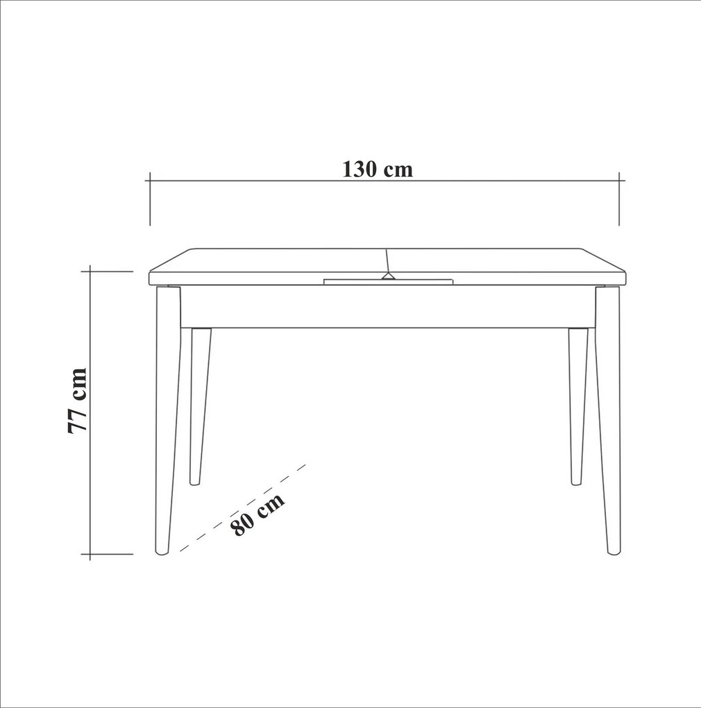 Mesa de Jantar Extensível Vina – Pinho Atlântico – 130x77x80 cm