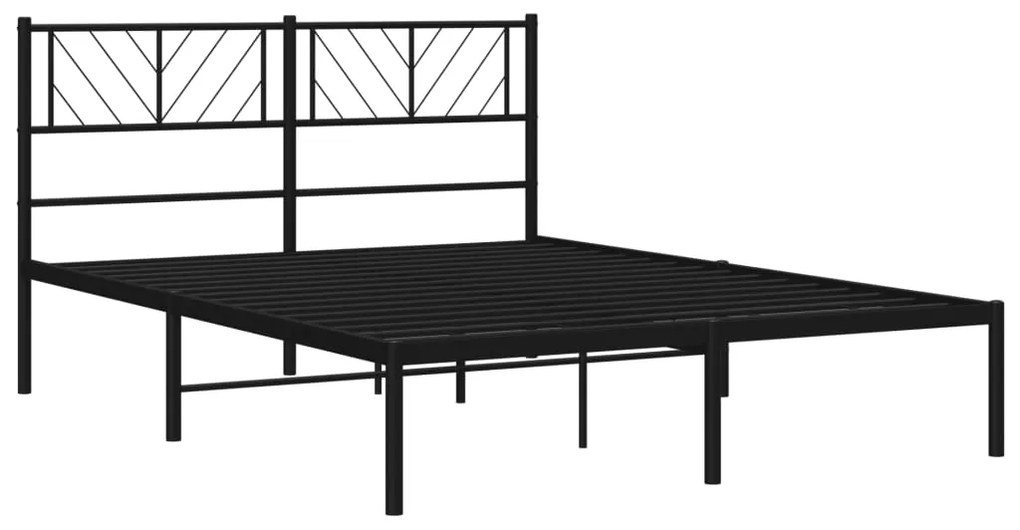 Estrutura de cama com cabeceira 120x200 cm metal preto