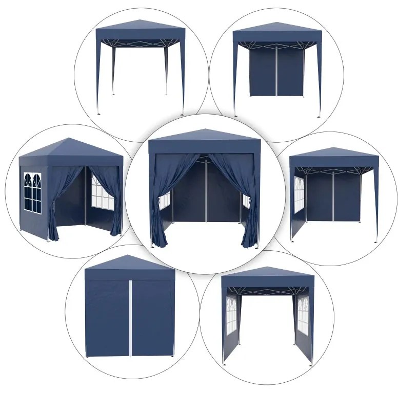 Tenda de Jardim Dobrável com Janelas - 2x2m