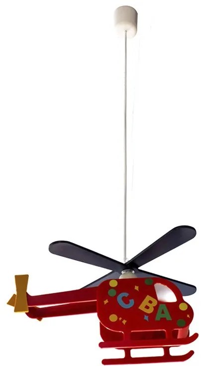 Alfa Helicopter Pendant Light Nursery Red