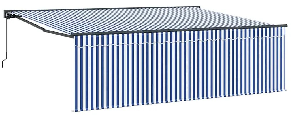 Toldo Retrátil Manual Azul e branco Azul e Branco Antracite