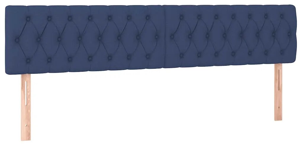 Cama boxspring com colchão 120x190 cm tecido azul