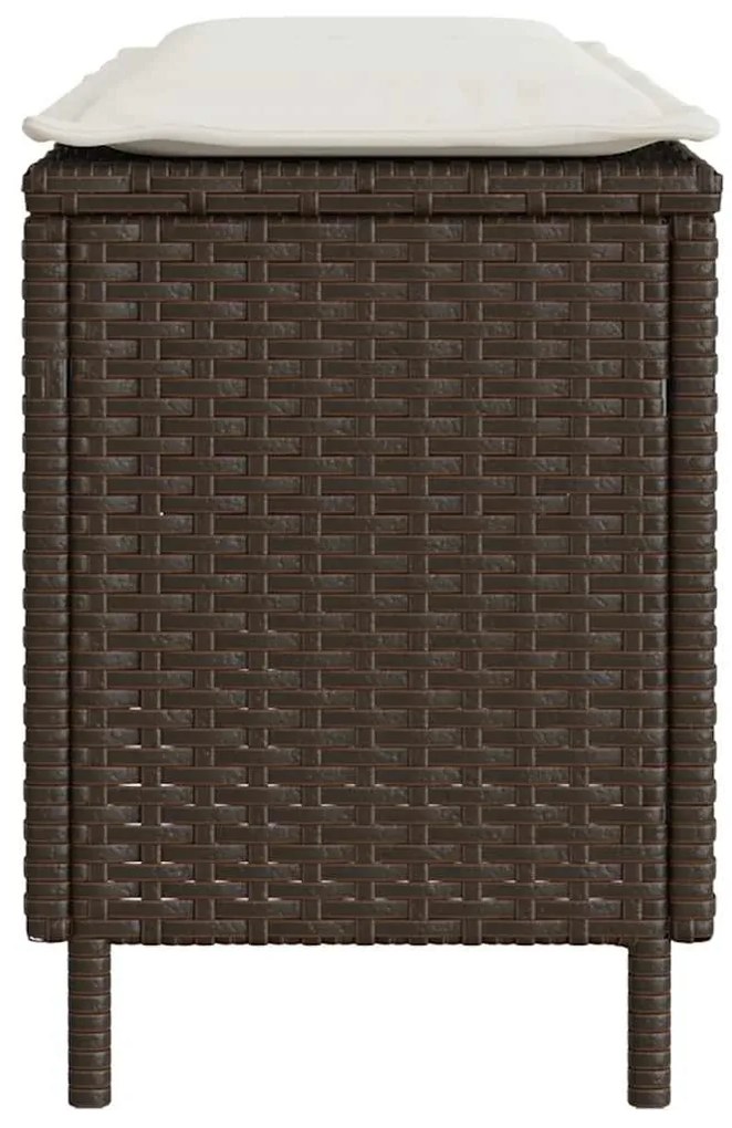Banco de jardim com almofadão 110x30x40,5 cm vime PE castanho
