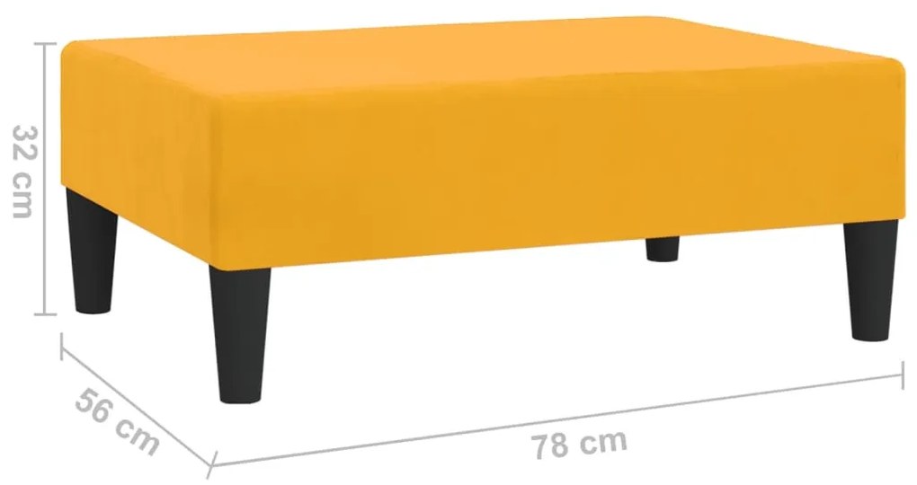 Apoio de pés 78x56x32 veludo amarelo