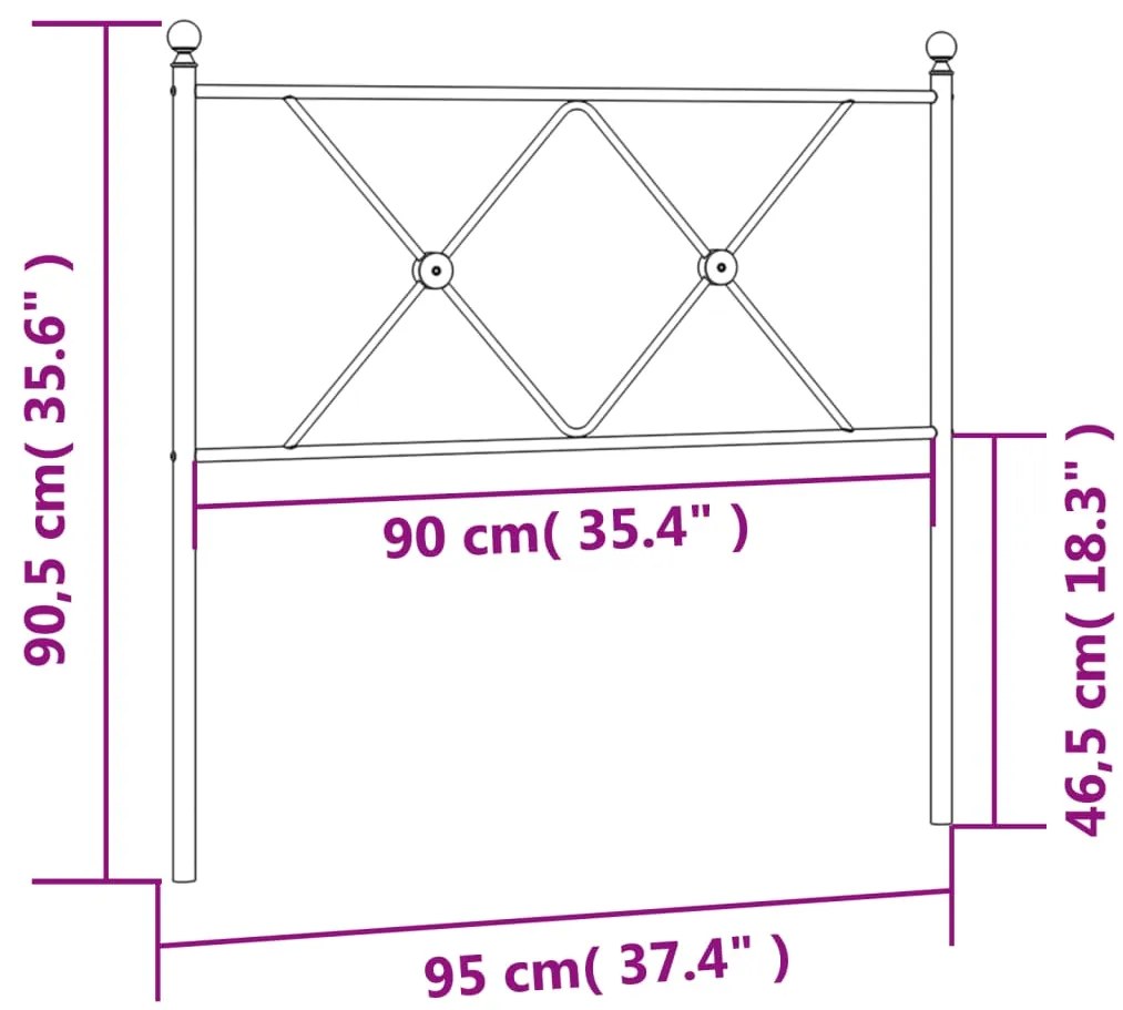Cabeceira de cama 90 cm metal branco