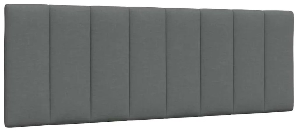 vidaXL Almofadão de cabeceira Hanko 140 cm tecido cinzento-escuro