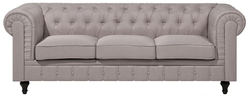 Sofá de canto com 6 lugares versão à direita em tecido creme CHESTERFIELD Beliani