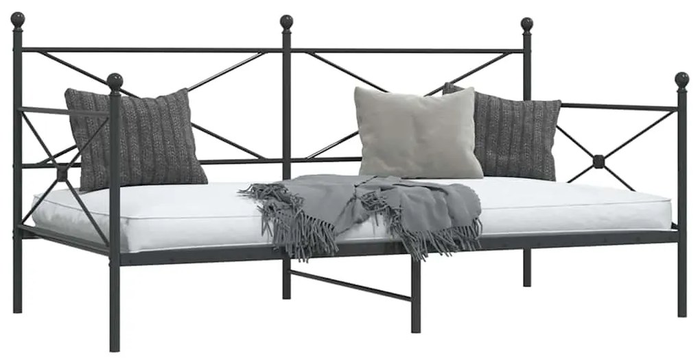 Cama de Dia sem Colchão 100x200 cm aço preto
