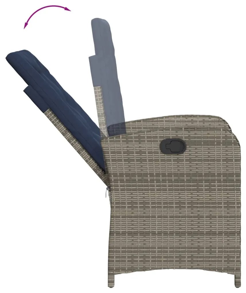 9 pcs conjunto de jantar p/ jardim com almofadões vime PE bege