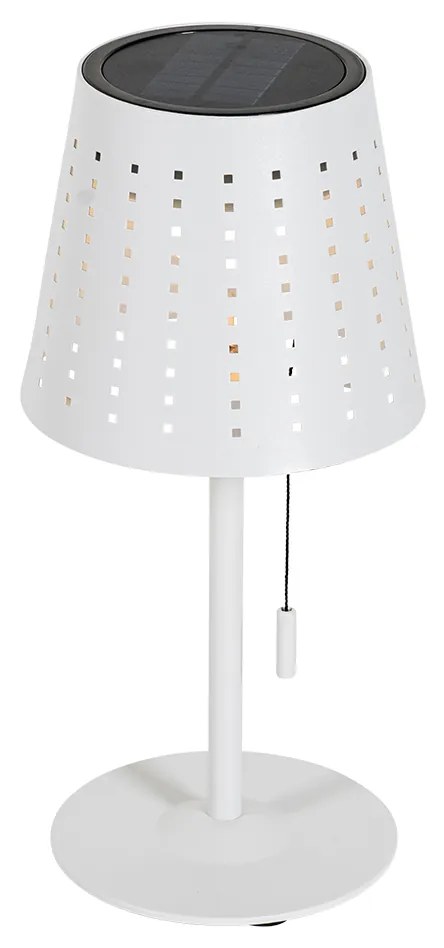 Candeeiro de mesa exterior branco com LED recarregável e solar com 3 níveis de luminosidade - Ferre Design