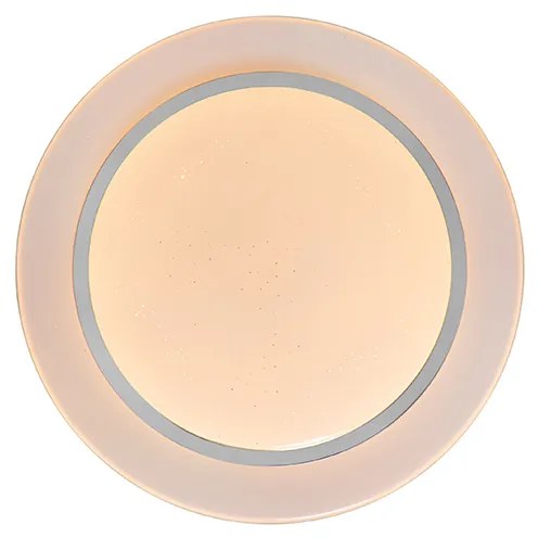 Candeeiro de teto branco 38 cm com LED e comando remoto - Jochem Moderno
