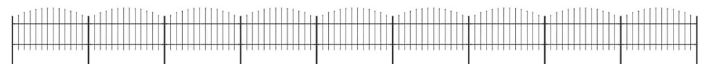vidaXL Cerca de jardim com topo em lanças (1-1,25)x15,3 m aço preto