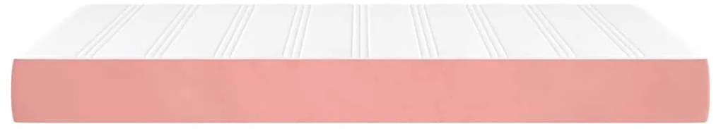 Colchão de molas ensacadas 120x210x20 cm veludo rosa