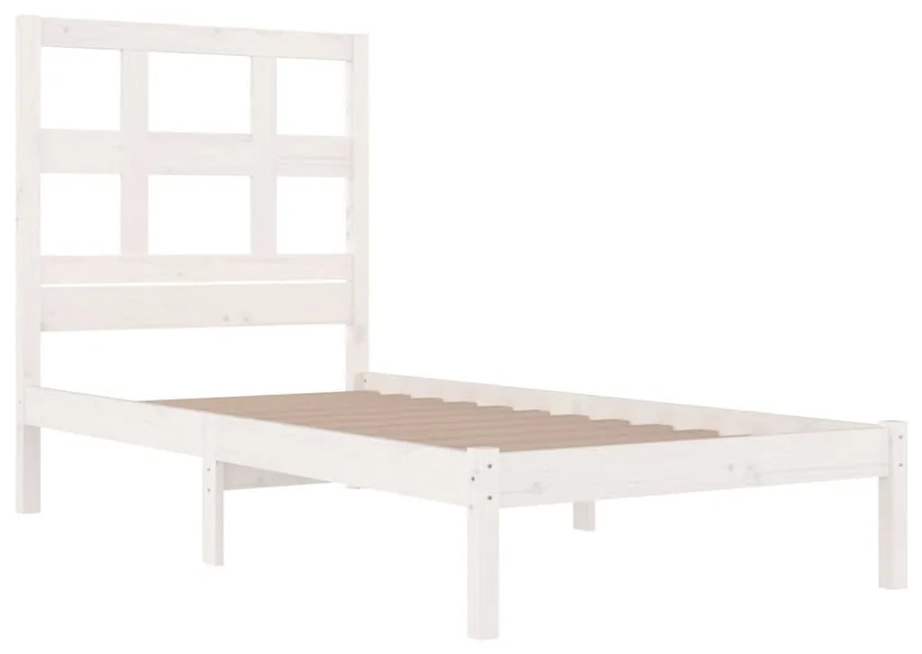 Estrutura cama solteiro 90x190 cm pinho maciço branco