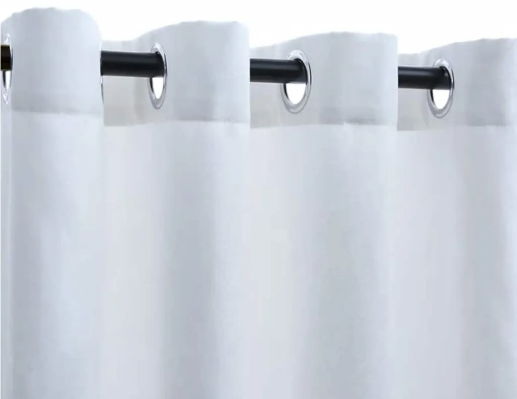 Cortinas blackout c/ argolas metal 2 pcs 140x175 cm branco sujo