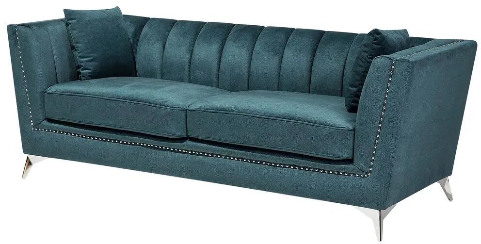 Conjunto de sofás com 5 lugares em veludo azul-verde GAULA Beliani
