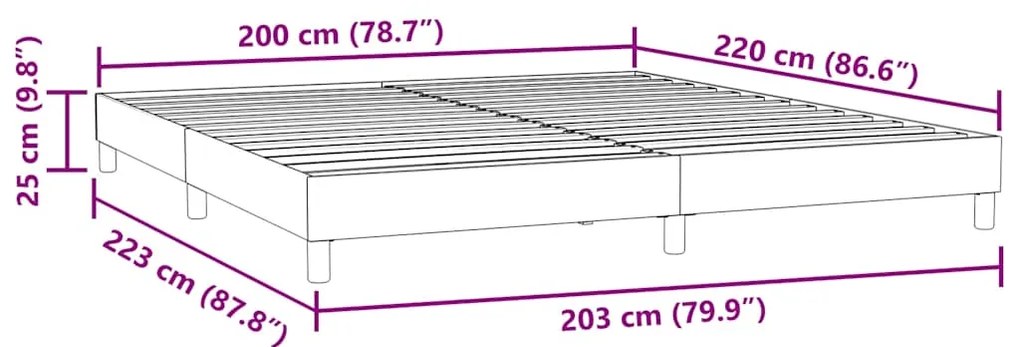 Estrutura de cama sem colchão 200x220 cm veludo cinzento-escuro