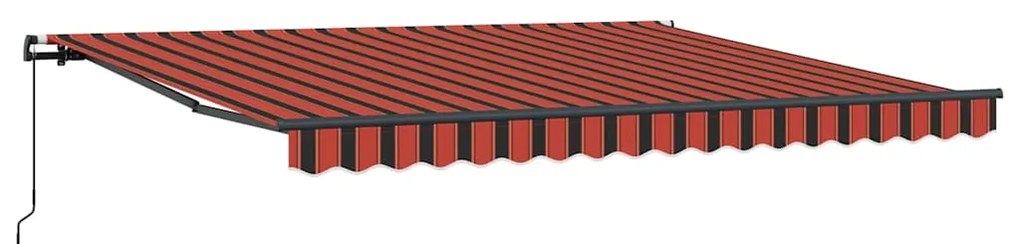 Toldo Retrátil Manual laranja e castanho 400 × 350 cm Poliéster