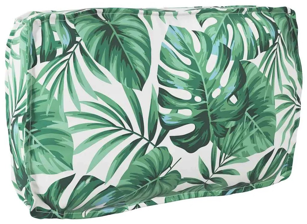 vidaXL Almofada de palete para encosto Floral Padrão de folhas