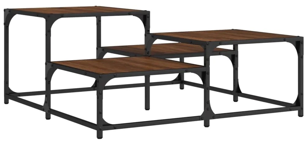 Mesa centro 87,5x87,5x40 cm derivados madeira carvalho castanho