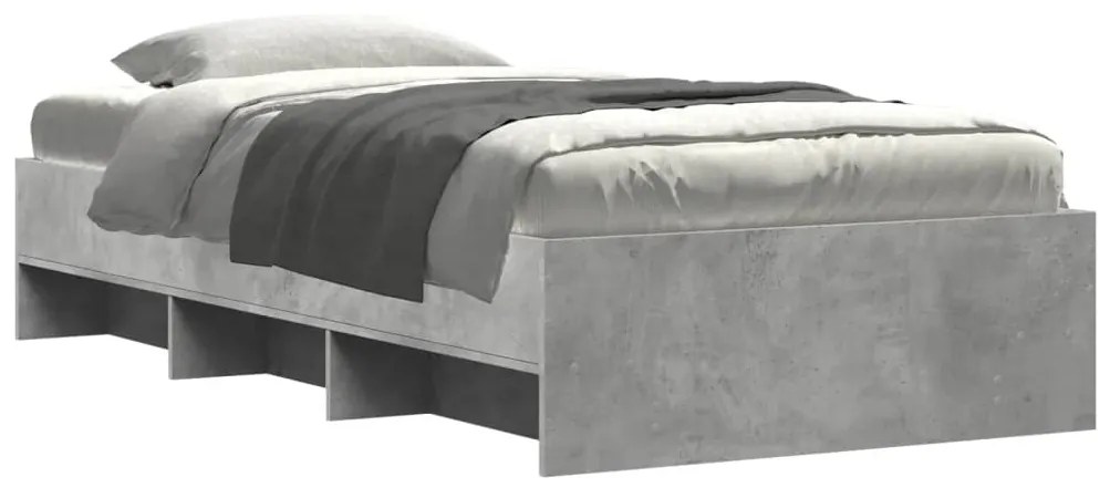 Estrutura de cama 100x200 cm derivados de madeira cinza sonoma