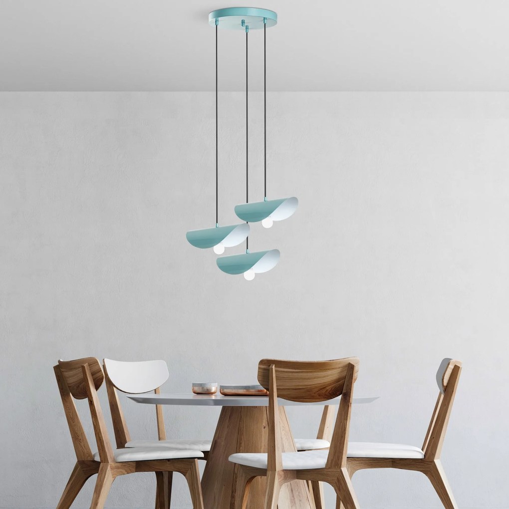 Chandelier Eger – Turquesa – Diâmetro 50 cm