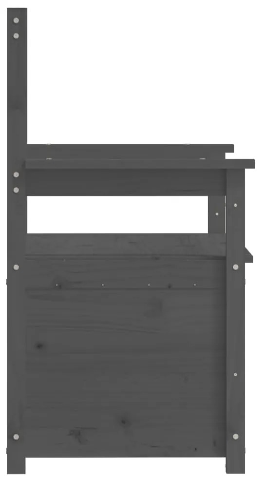Banco 112,5x51,5x96,5 cm madeira de pinho maciça cinzento