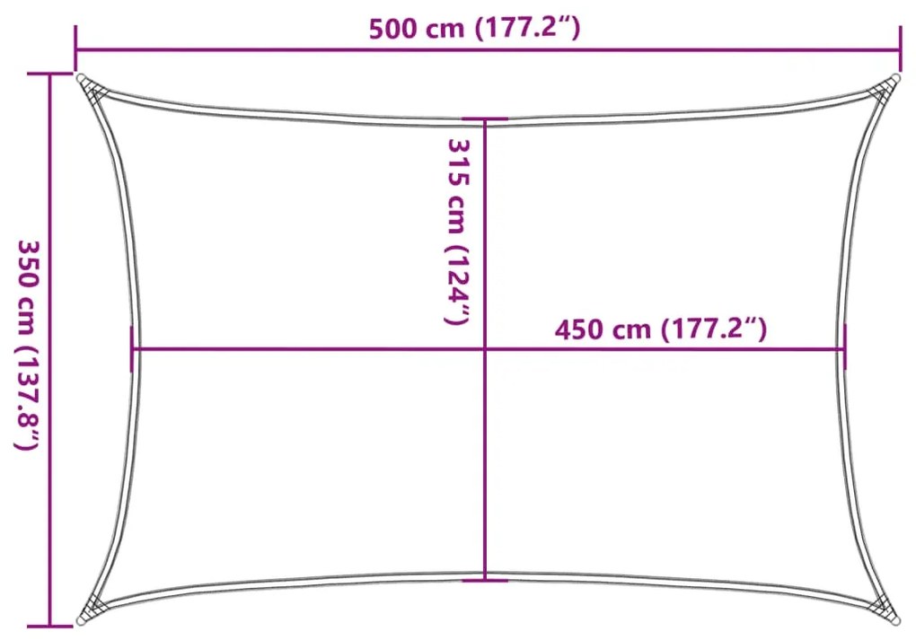 Para-sol estilo vela 160 g/m² 3,5x5 m PEAD bege