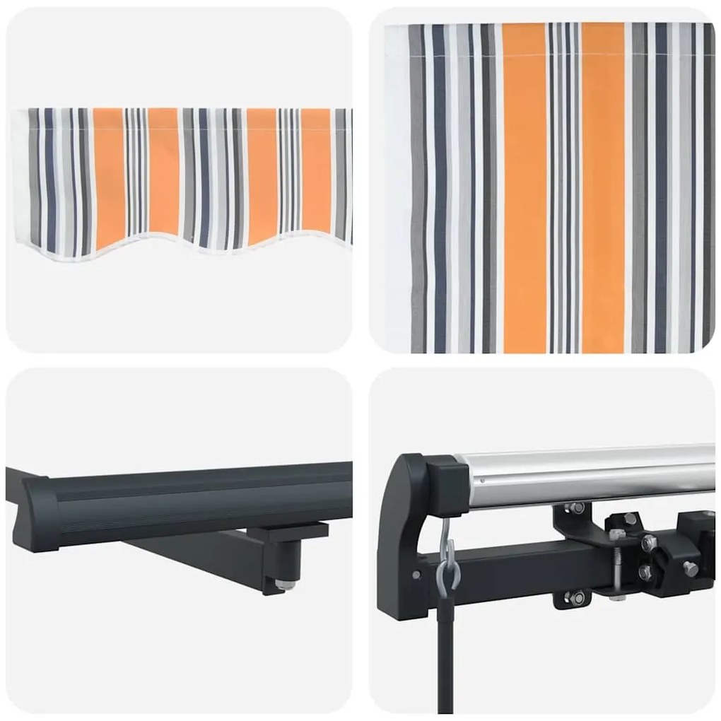 Toldo Retrátil Manual Multicolor 400 × 300 cm Poliéster