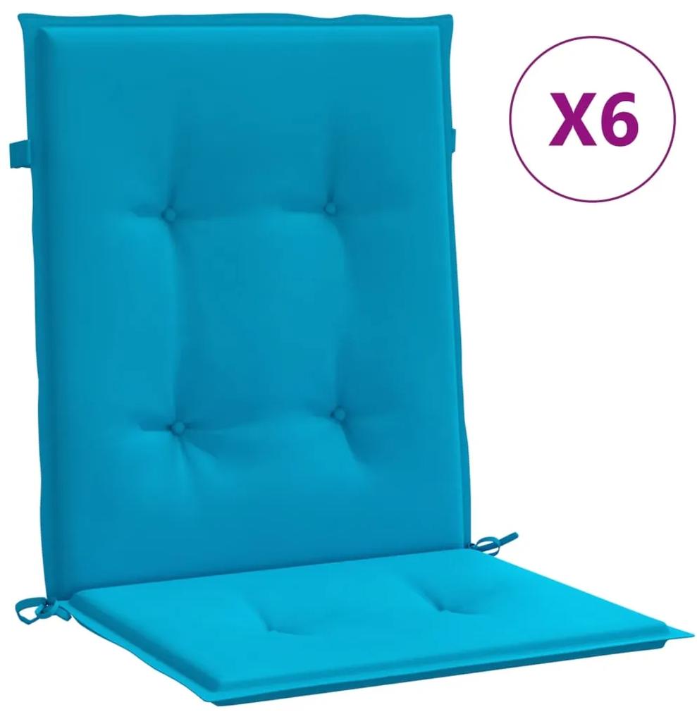 314135 vidaXL Almofadões para cadeiras de jardim 6 pcs 100x50x3cm azul