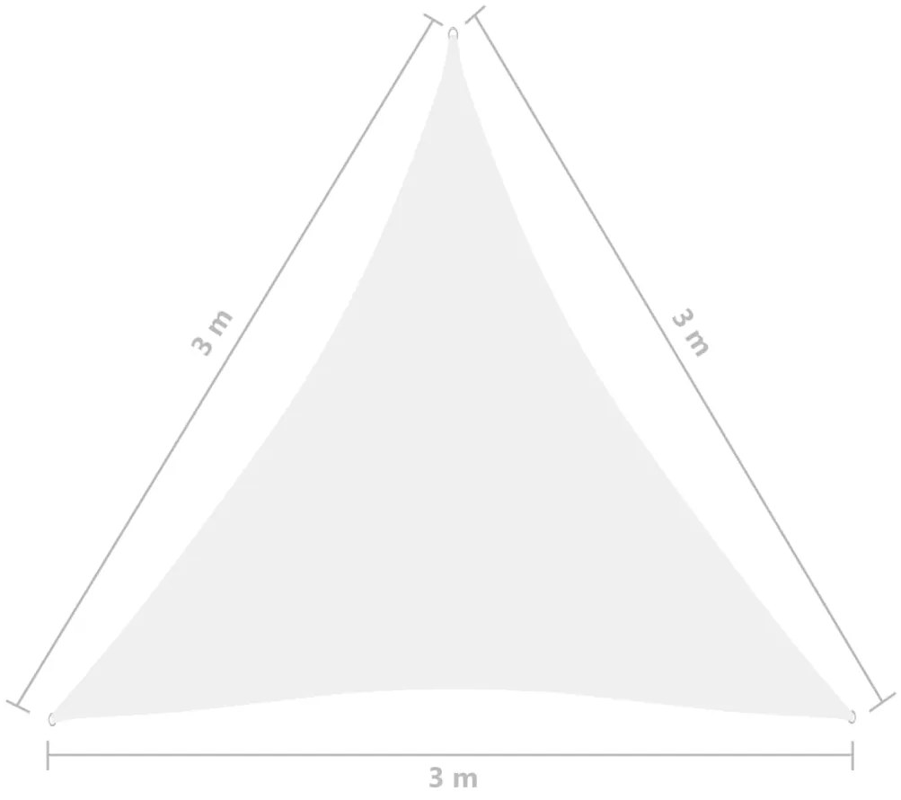 Para-sol estilo vela tecido oxford triangular 3x3x3 m branco