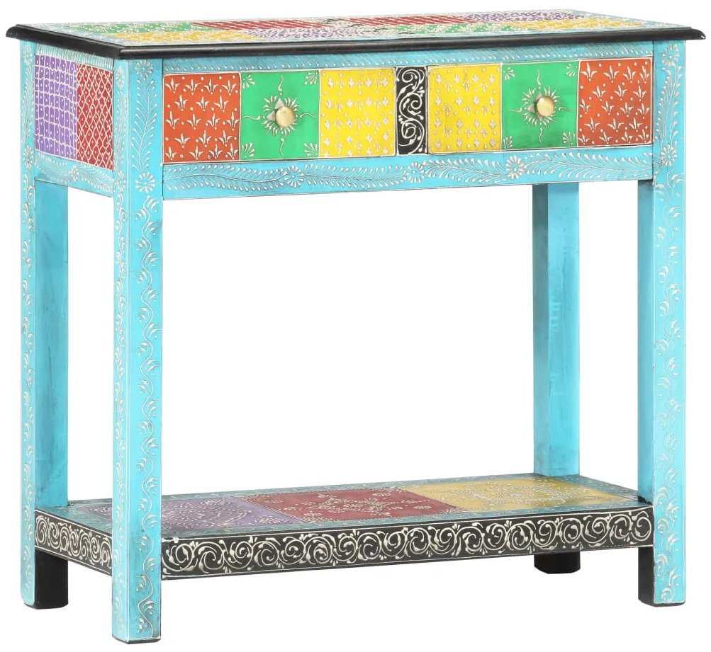 Mesa consola pintada à mão 80x35x75 cm mangueira maciça